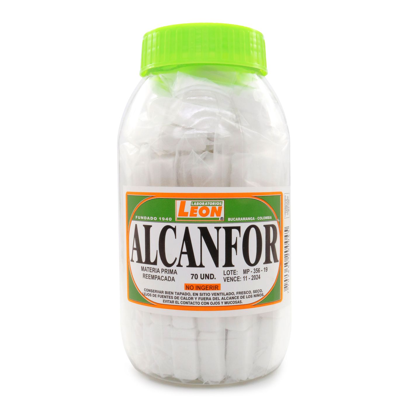 Alcanfor León Frasco x 70 Uds