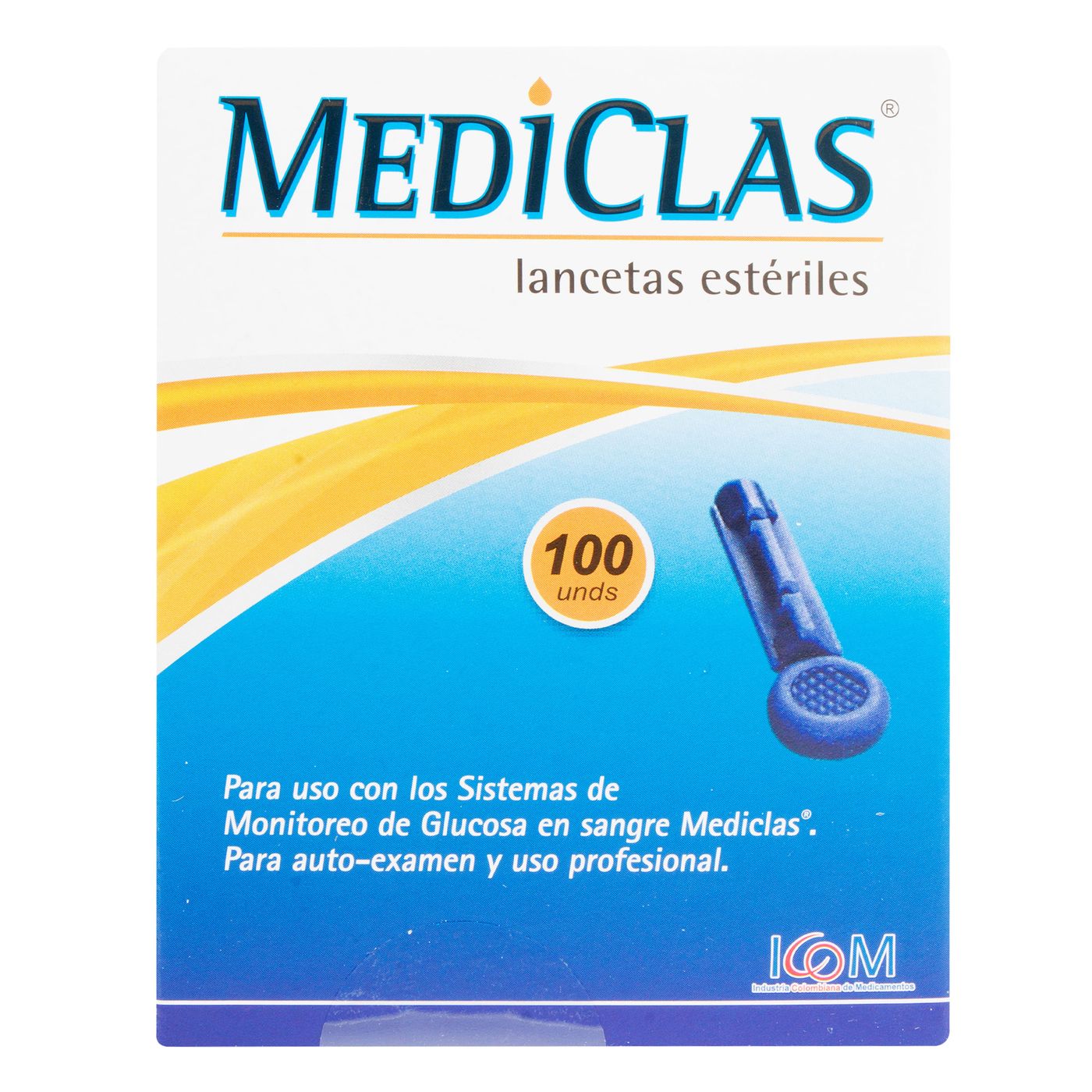 Lancetas Estériles Icom Mediclas Monitoreo De Glucosa Caja X 100 Uds.