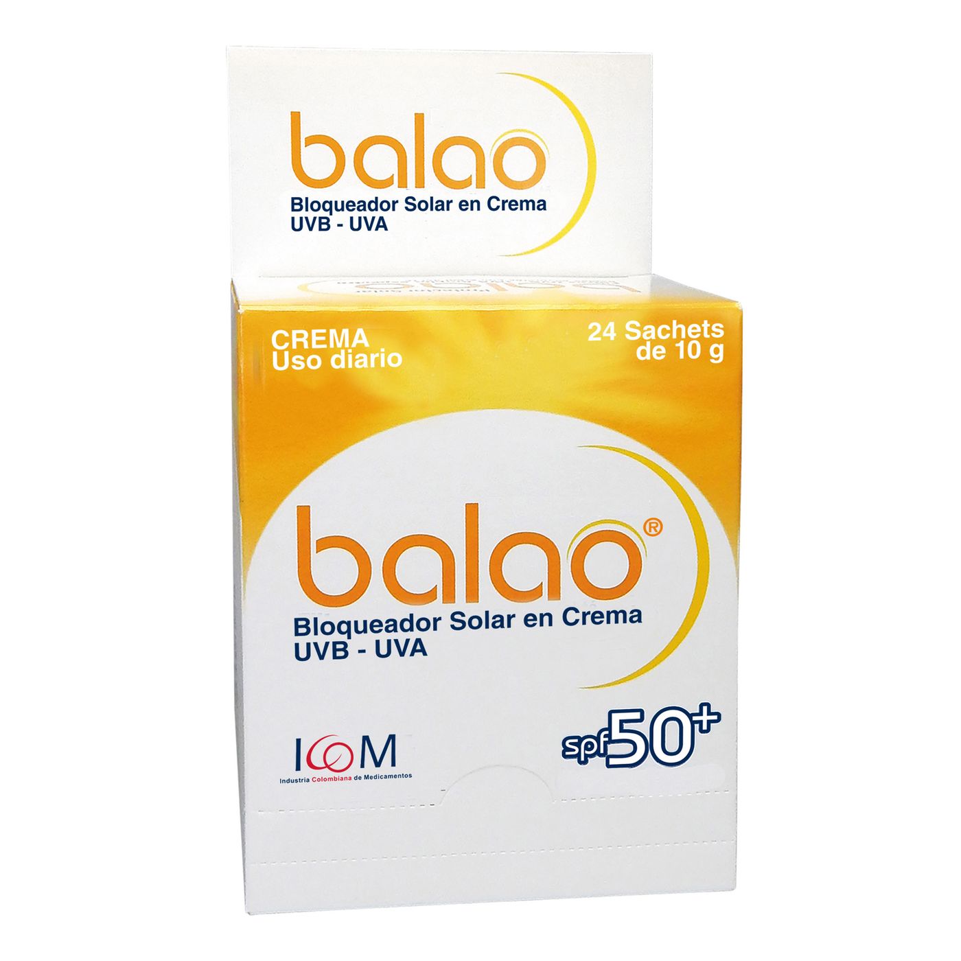 Bloqueador Solar Icom Balao Spf 50 X 10 G Caja X 24 Sobres.