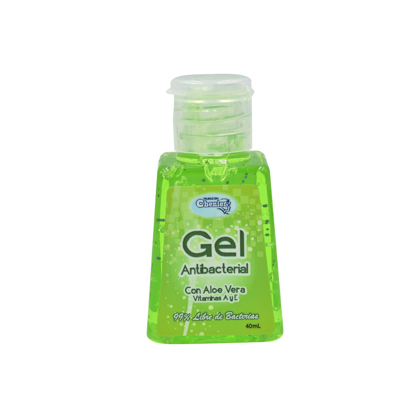 Gel Antibacterial Chenier Áloe Vera y Vitamina E Frasco x 40 mL.
