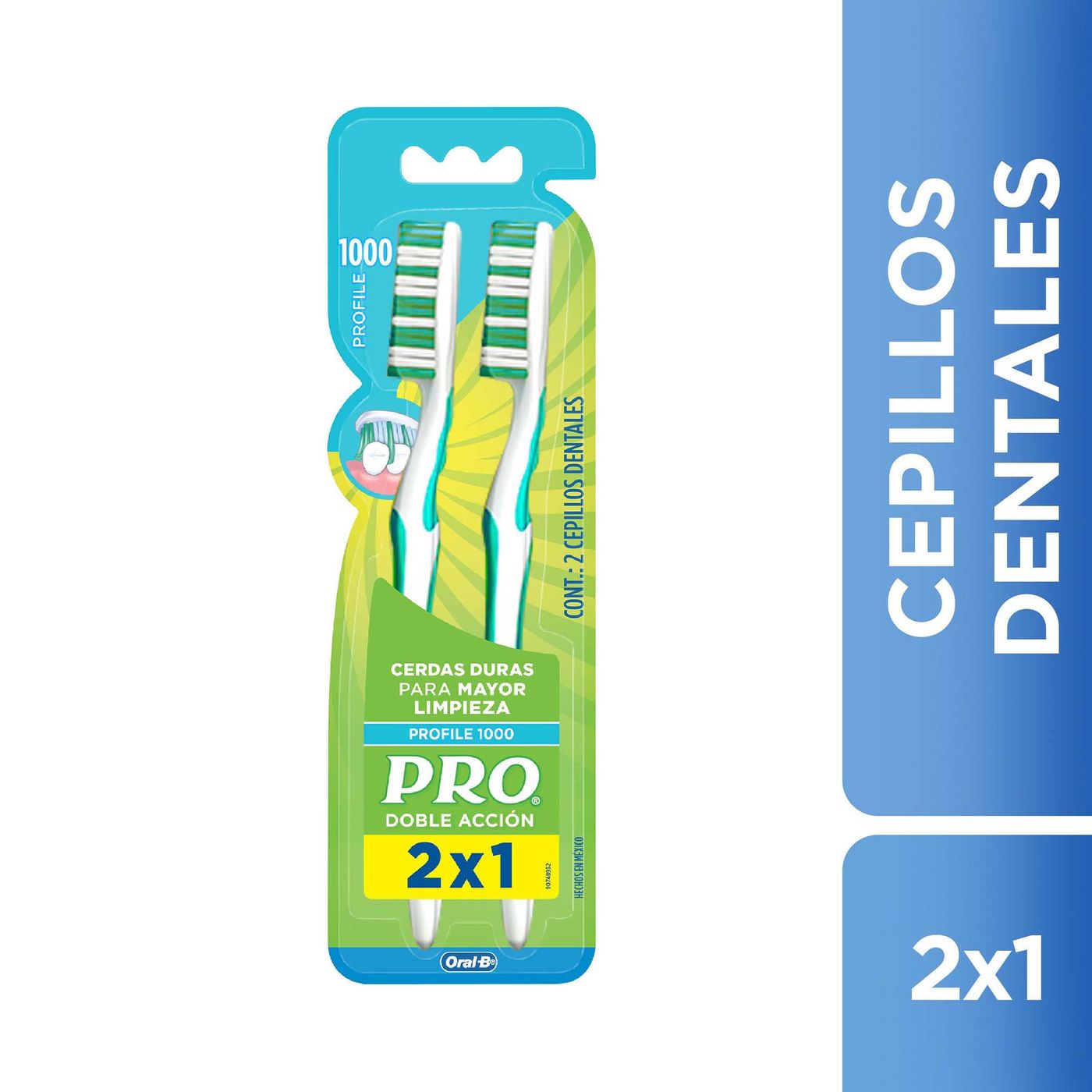 Cepillo Dental Oral-B Pro Doble Acción Profile 1000 Adultos Blister 2x1.