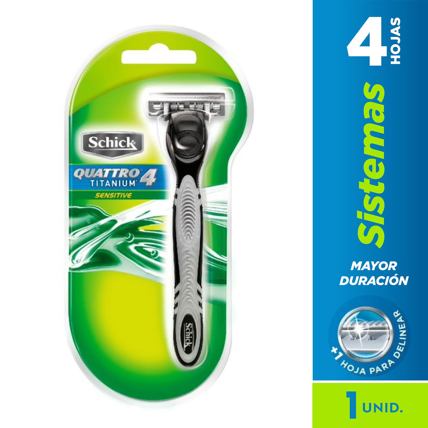 Maquina Para Afeitar Schick Quattro 4 Titanium Sensitive Blister X 1 Ud.