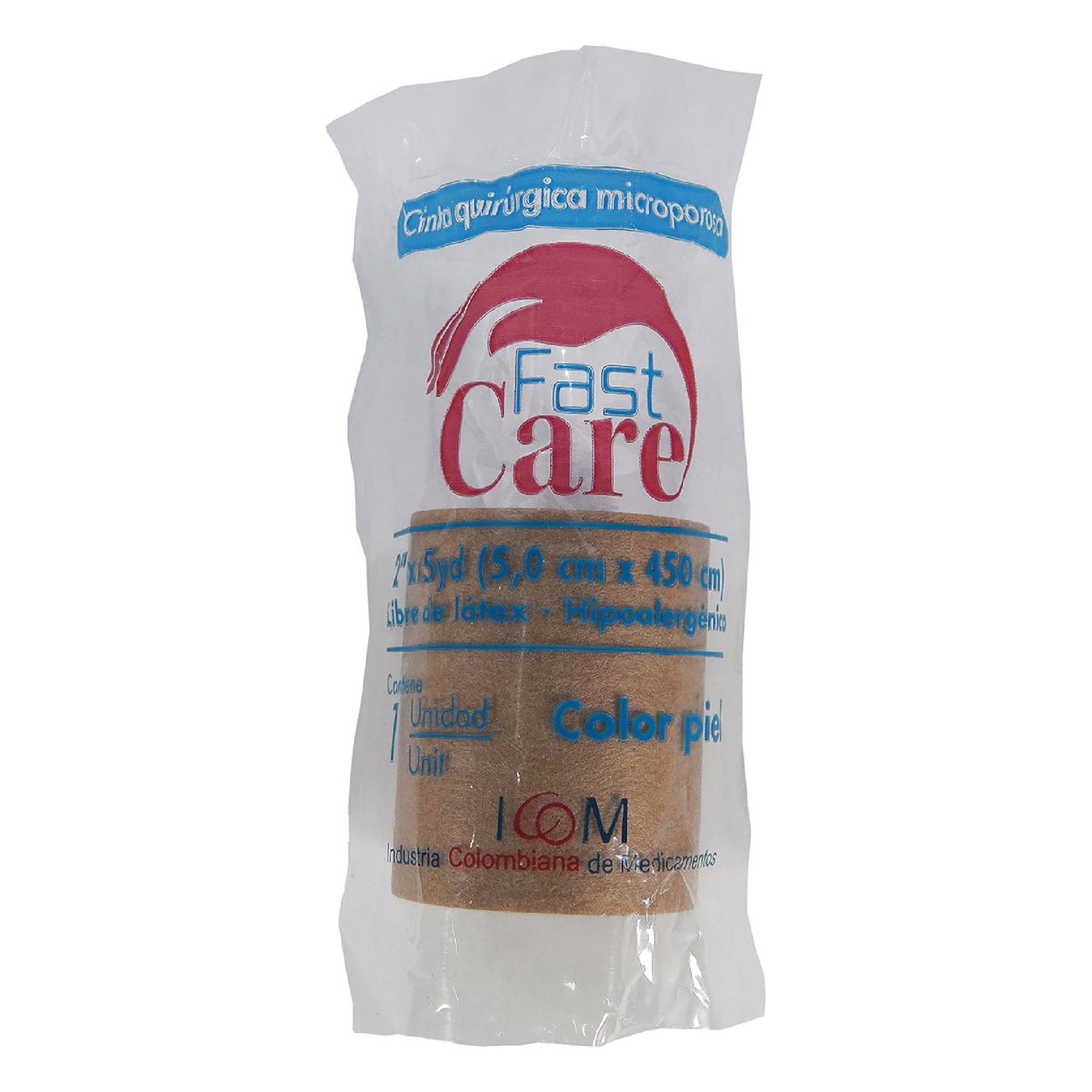 Cinta Quirúrgica Microporosa Icom Fast Care Piel 2 x 5 Yd Paquete x 1 Ud