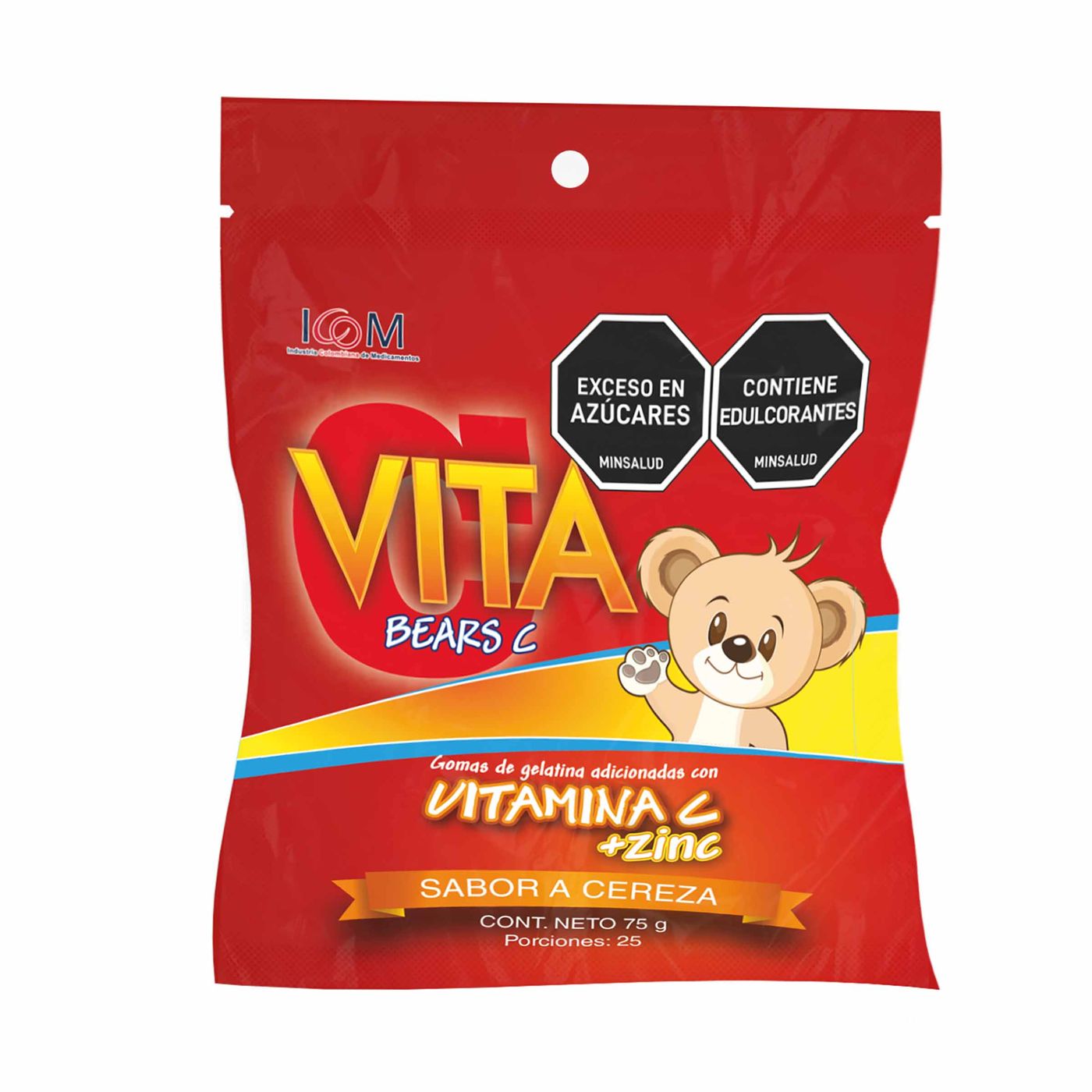 Gomas de Gelatina Icom Vita Bears Cereza Bolsa x 75 g x 25 Uds