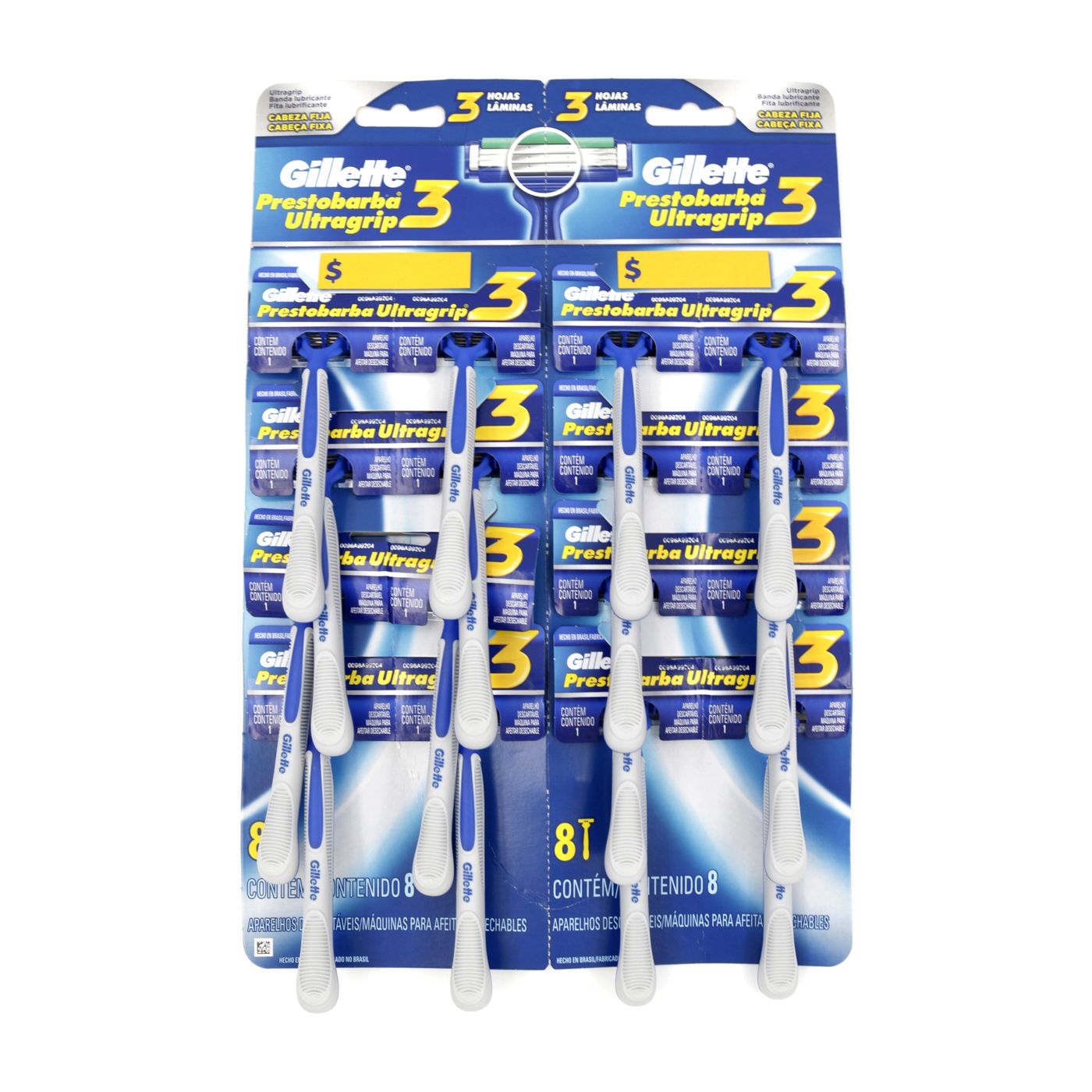Máquina Para Afeitar Gillette Prestobarba Ultra Grip 3 Hojas Blister X 16 Uds.
