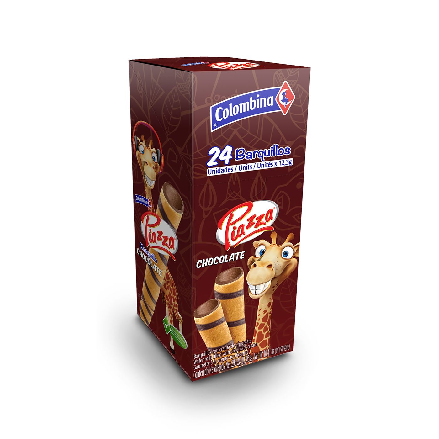 Barquillos Piazza Chocolate Caja X 280.8 G X 24 Uds.