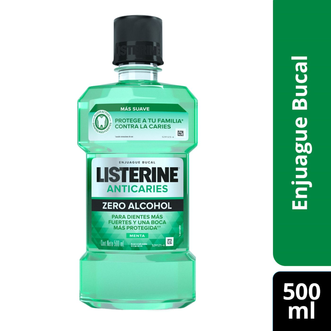 Enjuague Bucal Listerine Anticaries Zero Alcohol Menta Frasco x 500 mL.