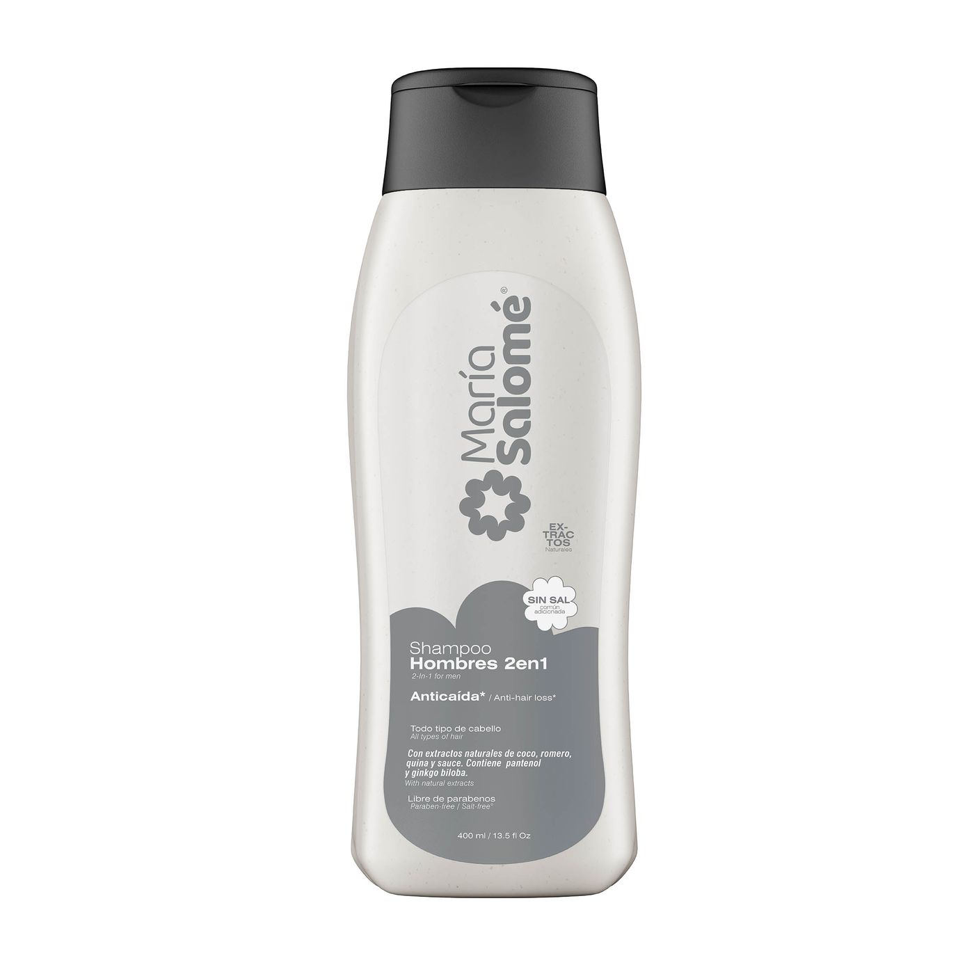 Shampoo María Salomé Anticaída Hombres 2En1 Frasco x 400 mL