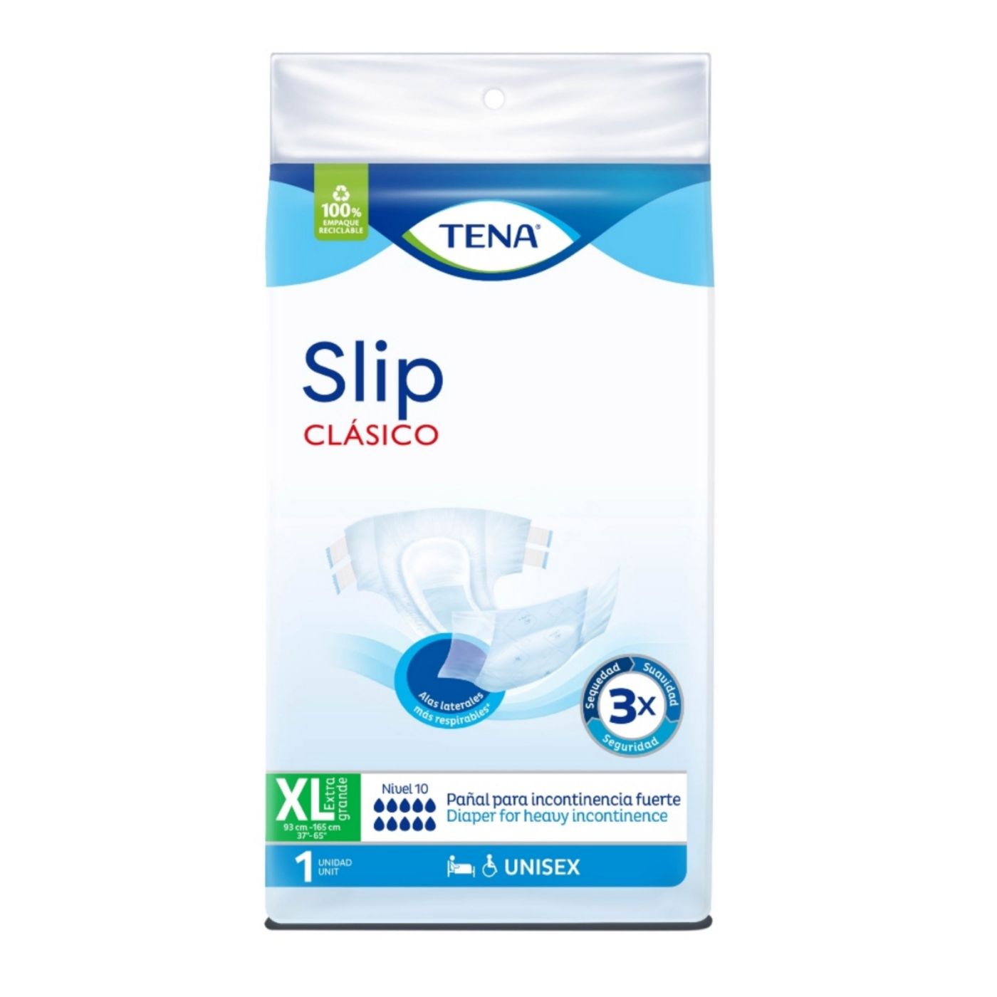 Pañal Tena Slip Clásico/Confort XL Paquete x 1 Und