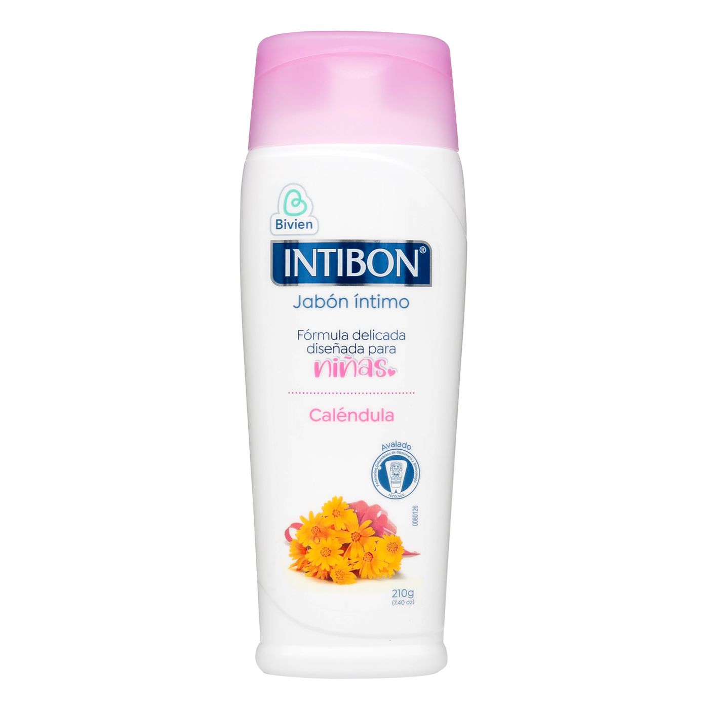 Jabón Líquido Íntimo Intibon Niña Caléndula Frasco x 210 g.
