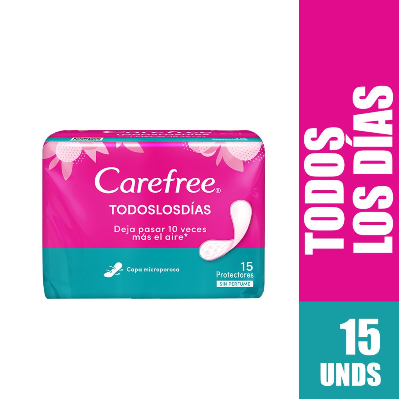 Protectores Íntimos Carefree Todos Los Días Paquete x 15 Uds.
