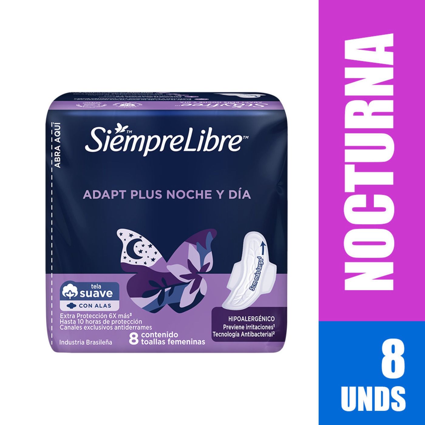 Toallas Femeninas Stayfree Noche y Día con Alas Paquete x 8 Uds.