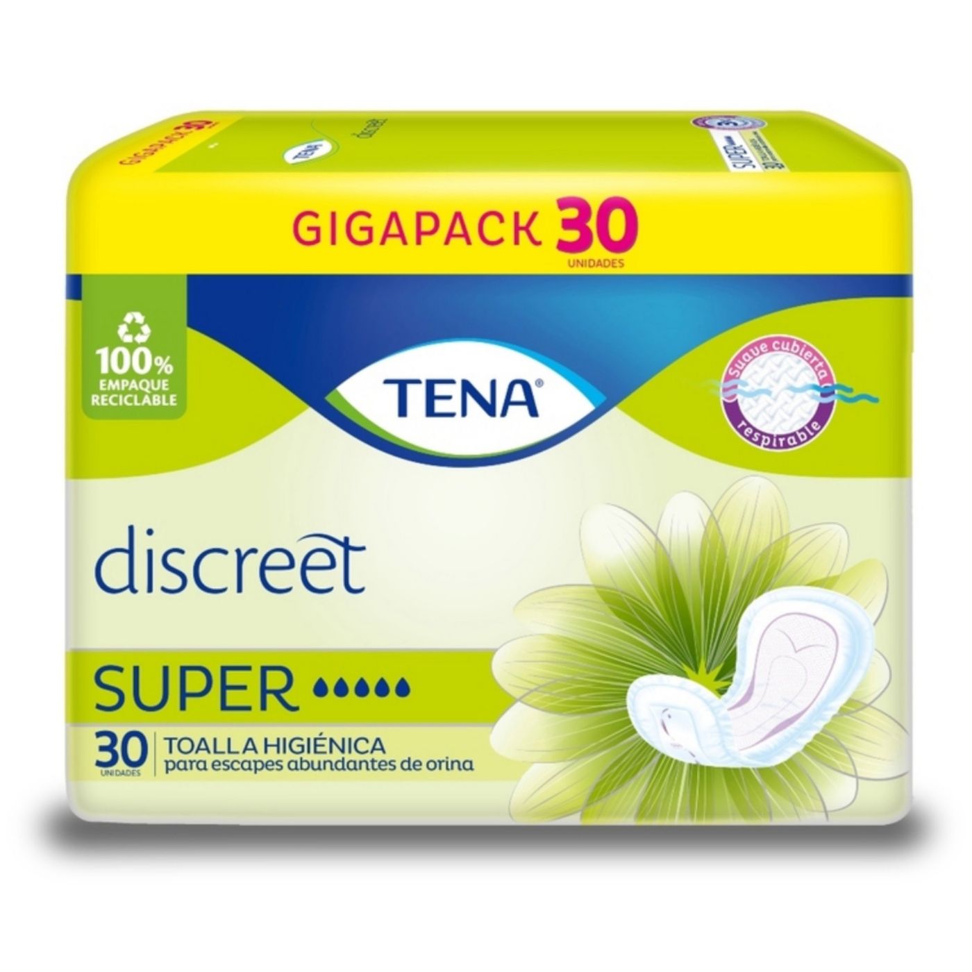 Toallas Higiénicas Tena Mujer Súper Paquete X 30 Uds Gigapack.