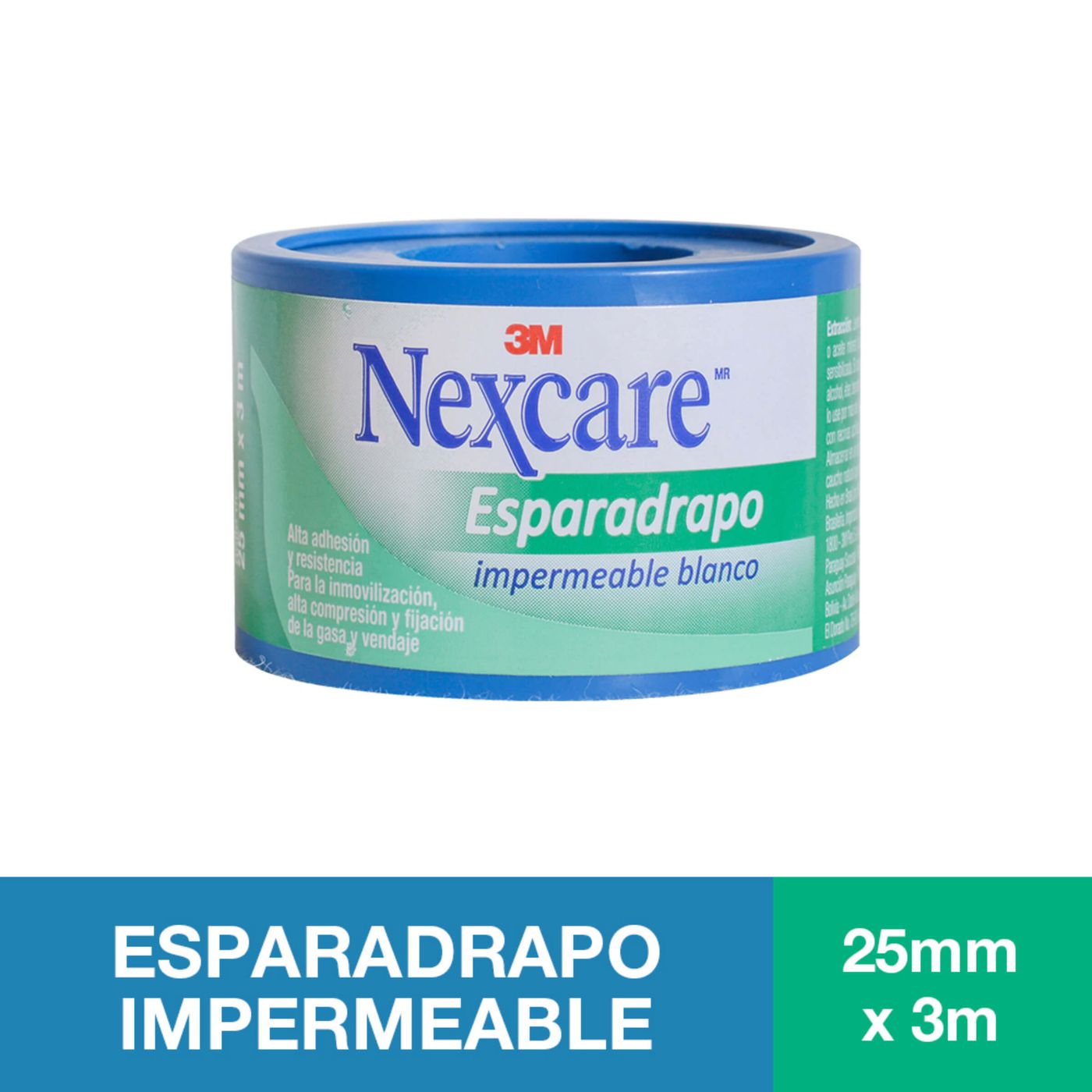 Esparadrapo Impermeable 3M Nexcare Blanco 25 mm x 3 m Rollo x 1 Ud