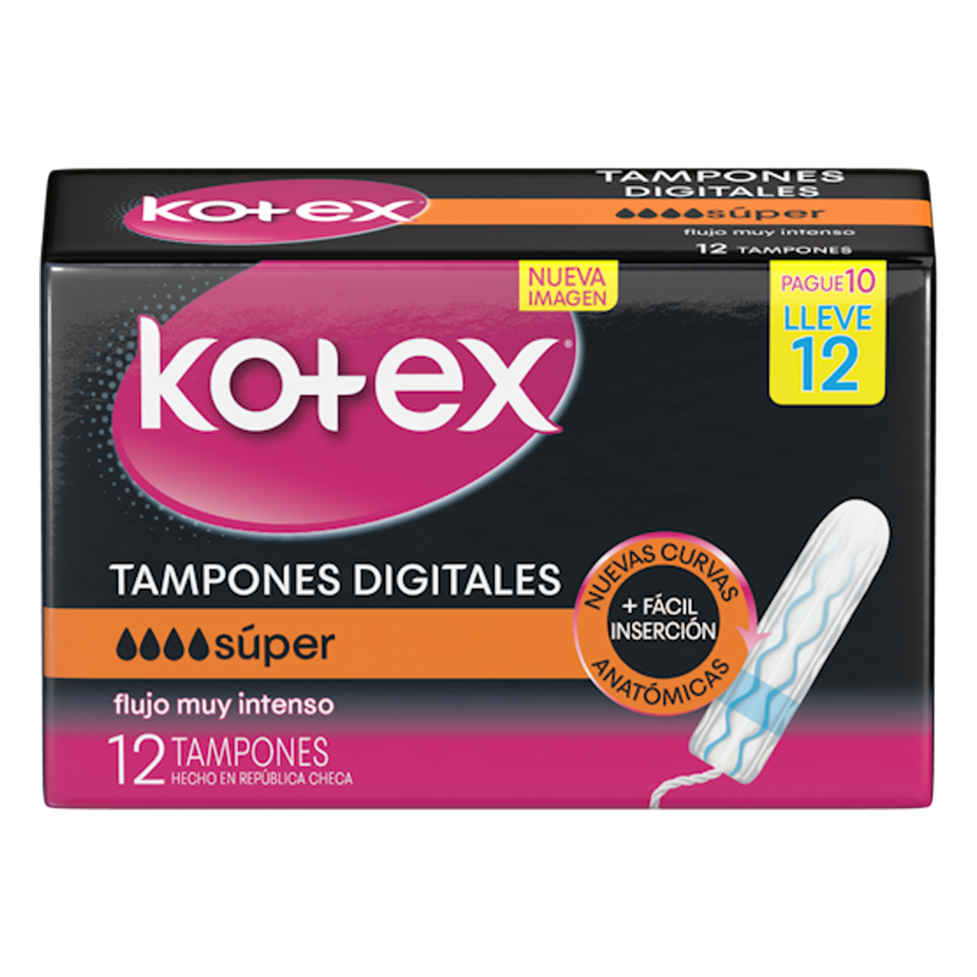 Tampones Digitales Kotex Súper Caja X 12 Uds Pague 10 Lleve 12.