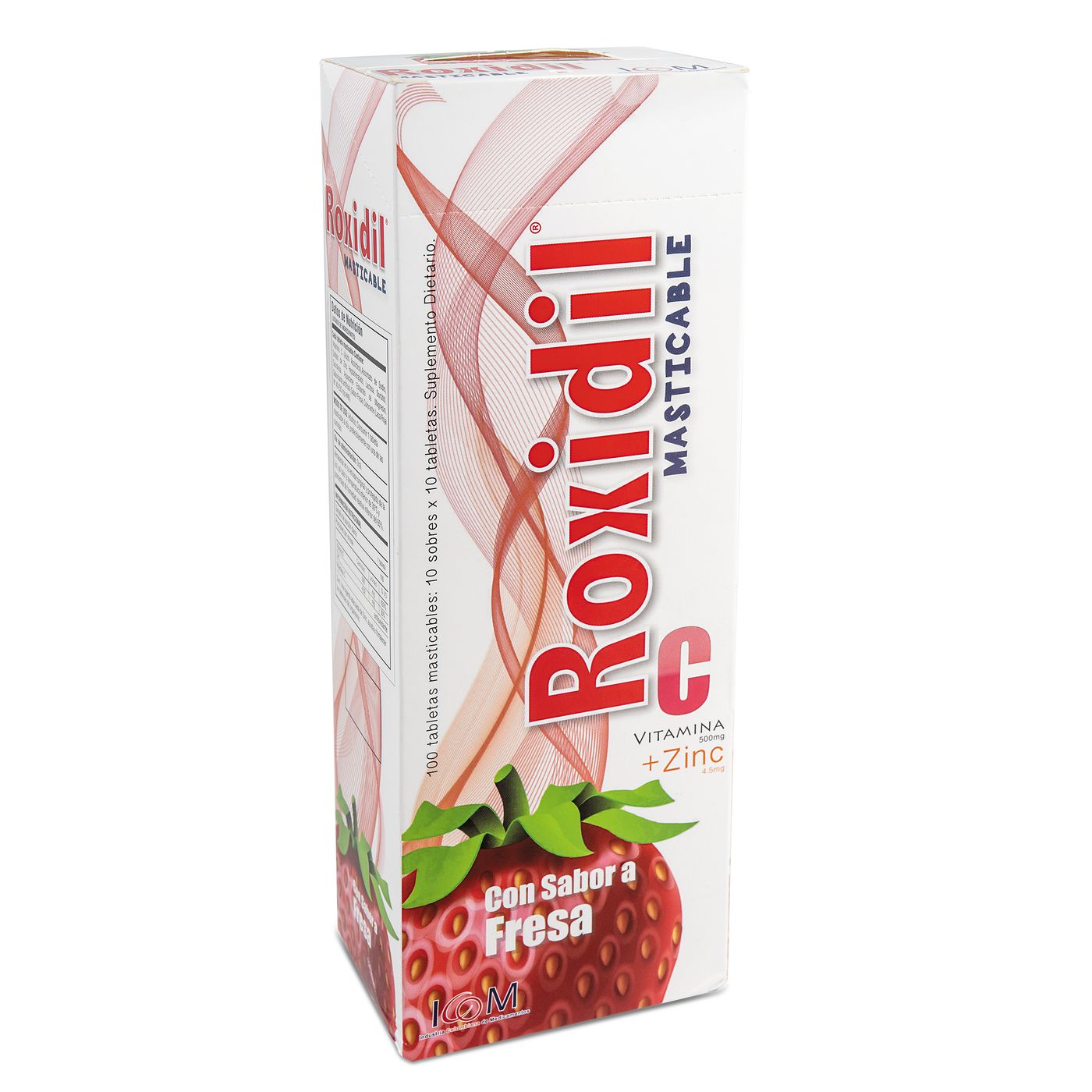 Suplemento Dietario Roxidil 500 Mg Icom Fresa Caja x 100 Tabletas Masticables