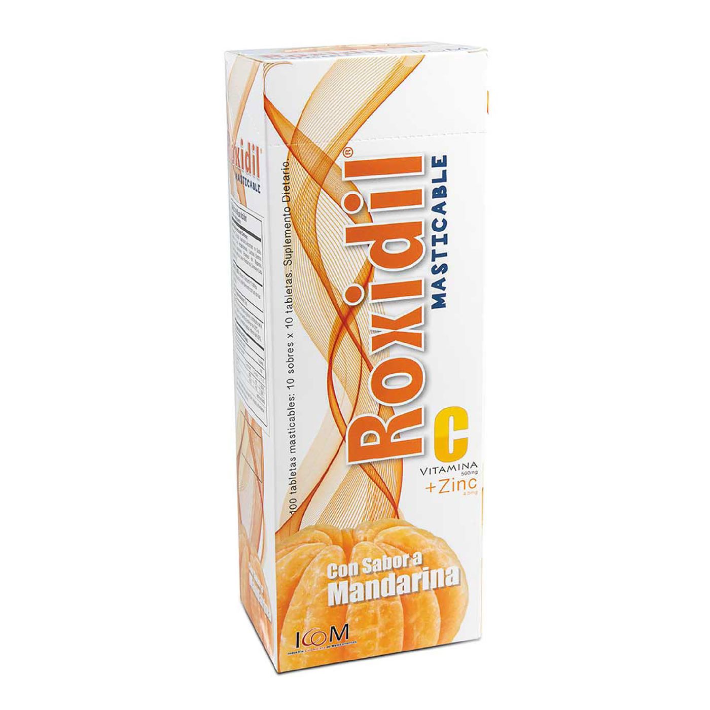 Suplemento Dietario Roxidil 500 Mg Icom Mandarina Caja x 100 Tabletas Masticables
