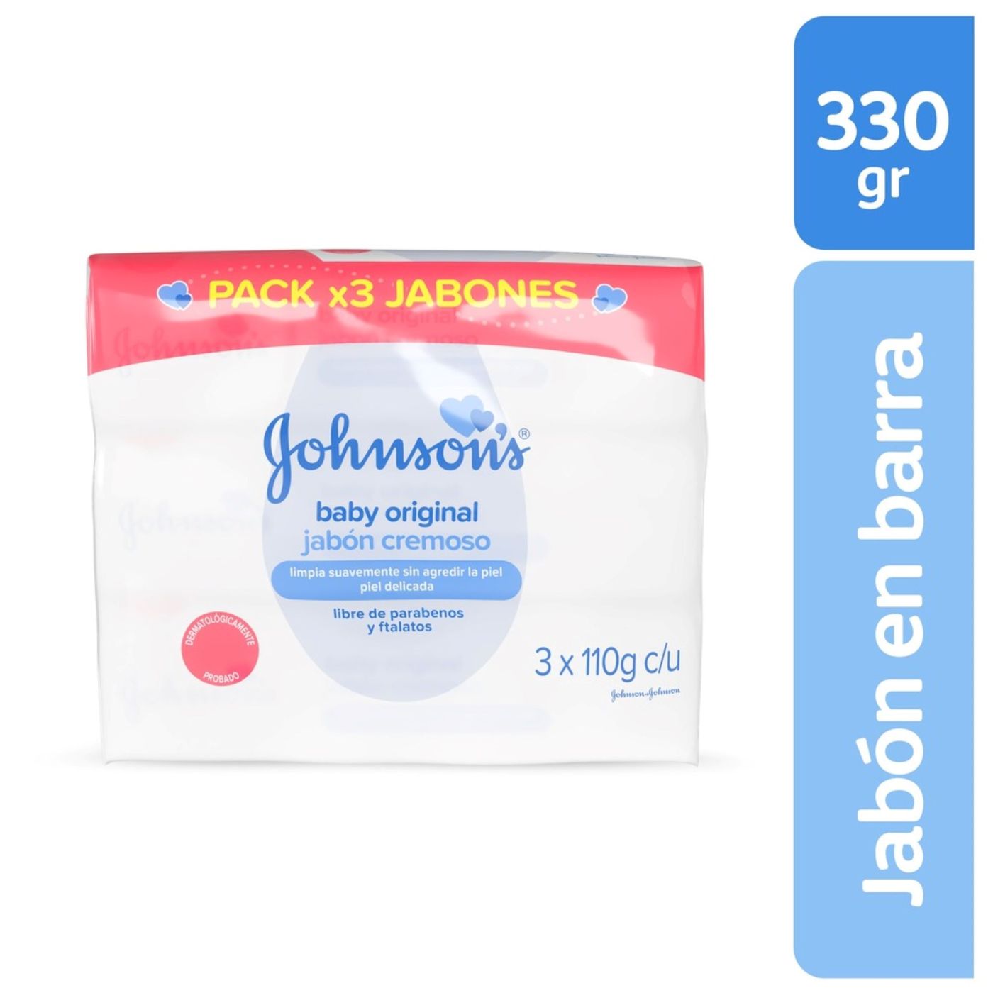 Jabón Johnsons Baby Original Barra x 110 g x 3 Uds