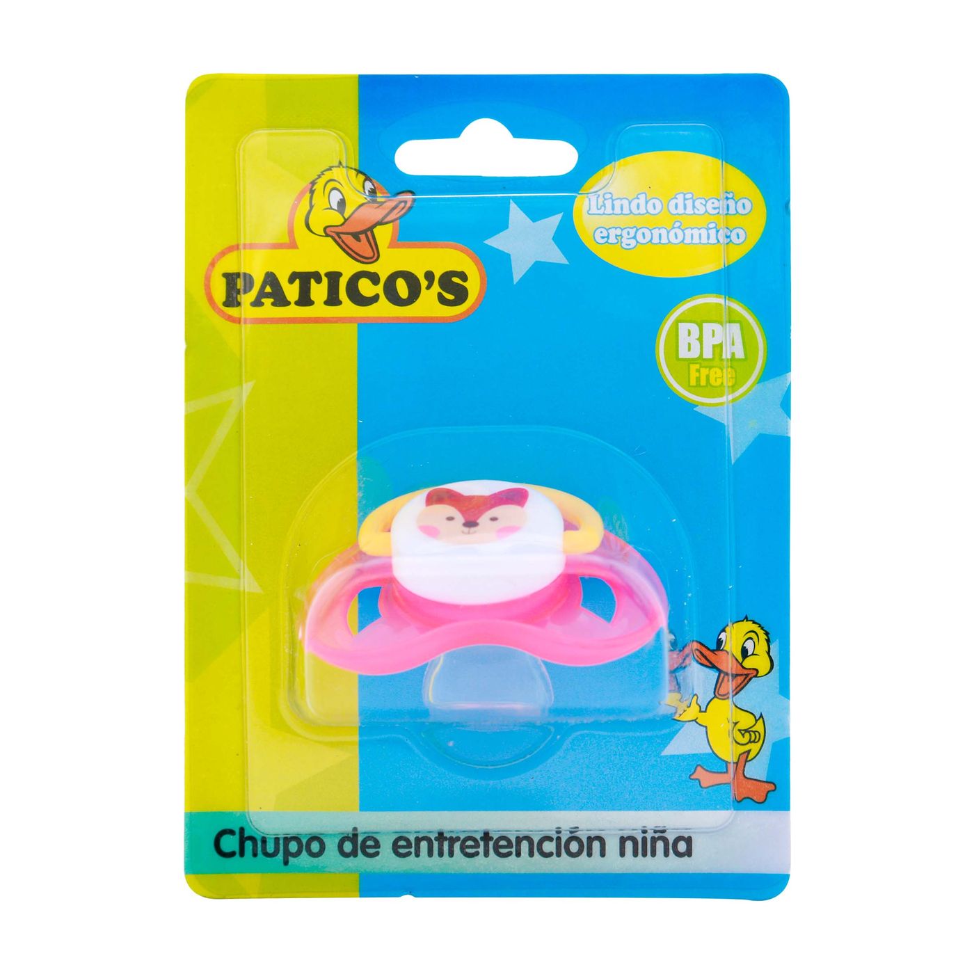 Chupo de Entretención Paticos Niña Animales Blister x 1 Ud