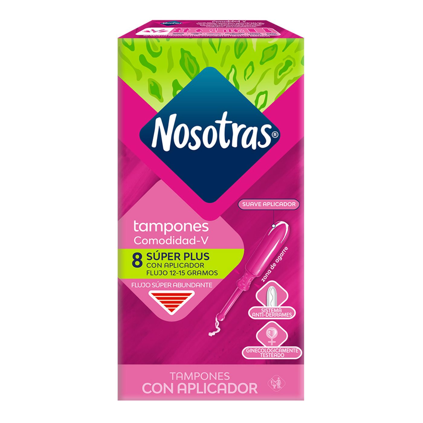 Tampones Nosotras Súper Plus con Aplicador Caja x 8 Uds.