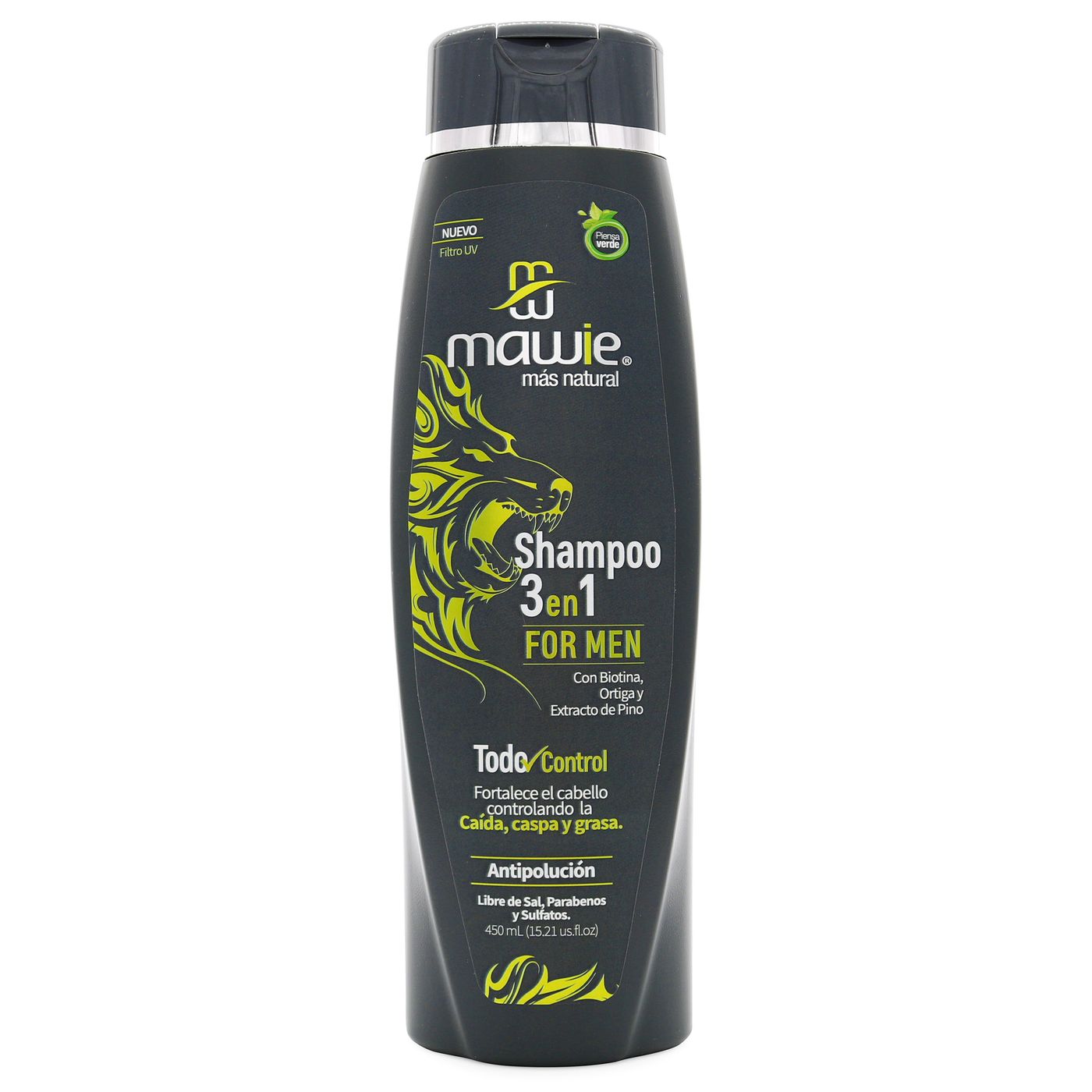 Shampoo Mawie For Men 3 en 1 Frasco x 450 mL.