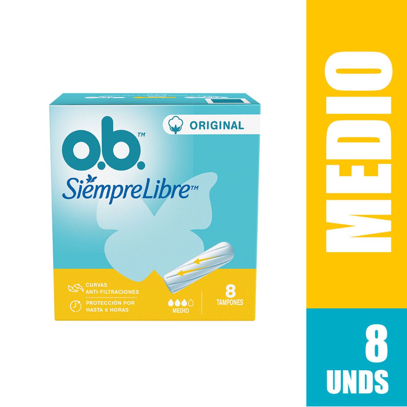 Tampones O.B. Original Medio Caja x 8 Uds.