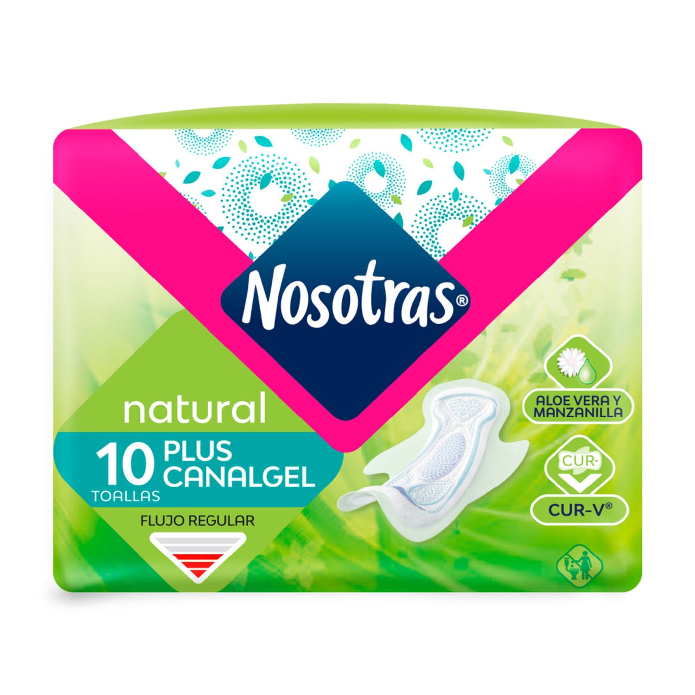 Toalla Nosotras Plus Canalgel Natural Paquete x 10 uds