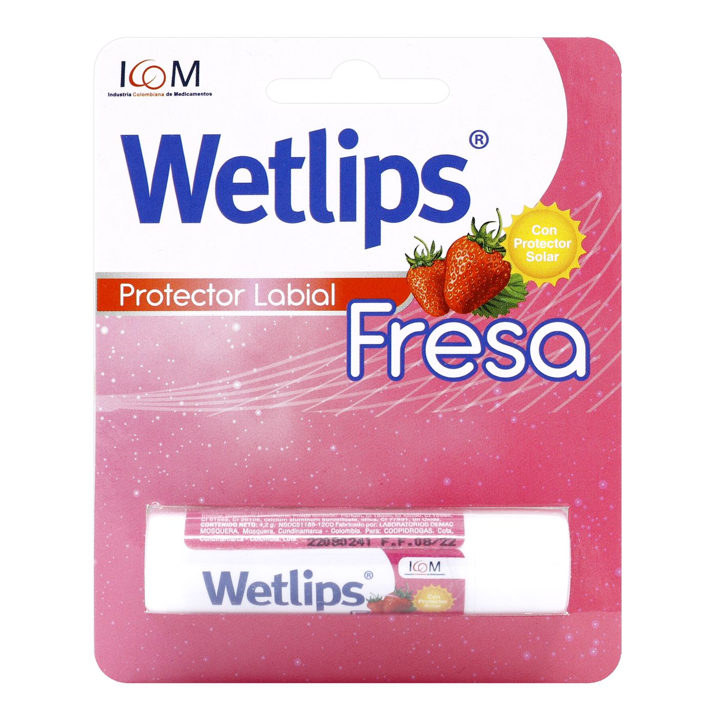 Protector Labial Wetlips Fresa Icom Blister x 4.2 g