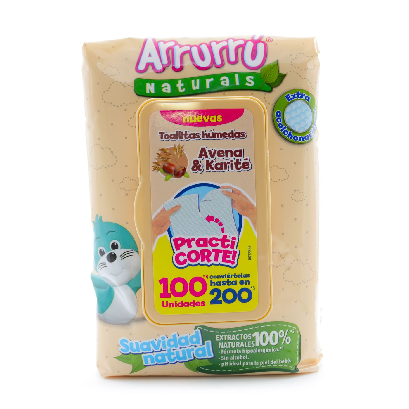 Toallitas Húmedas Arrurrú Naturals Avena & Karité Paquete x 100 Uds
