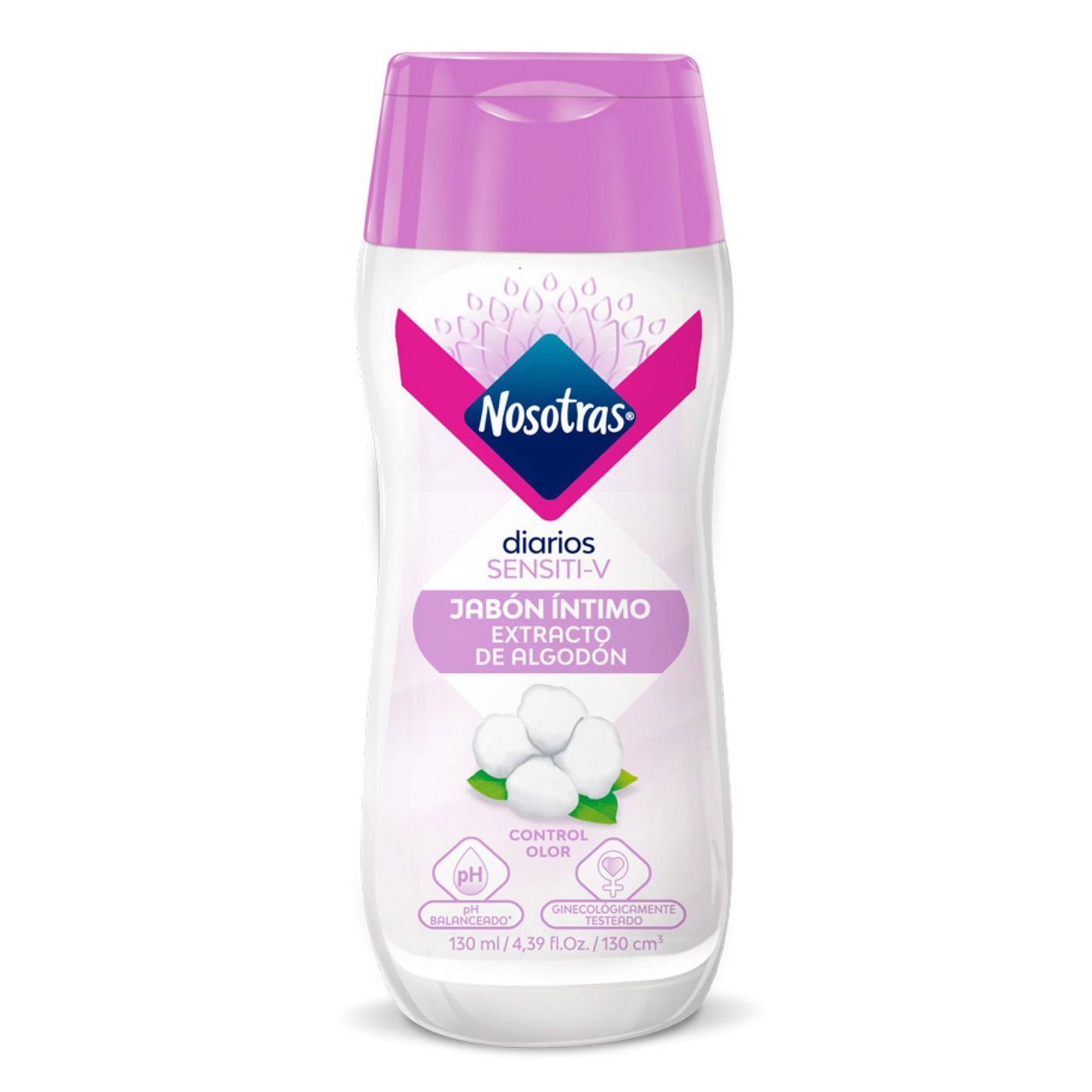 Jabón Líquido Íntimo Nosotras Sensiti-V Frasco x 130 mL.