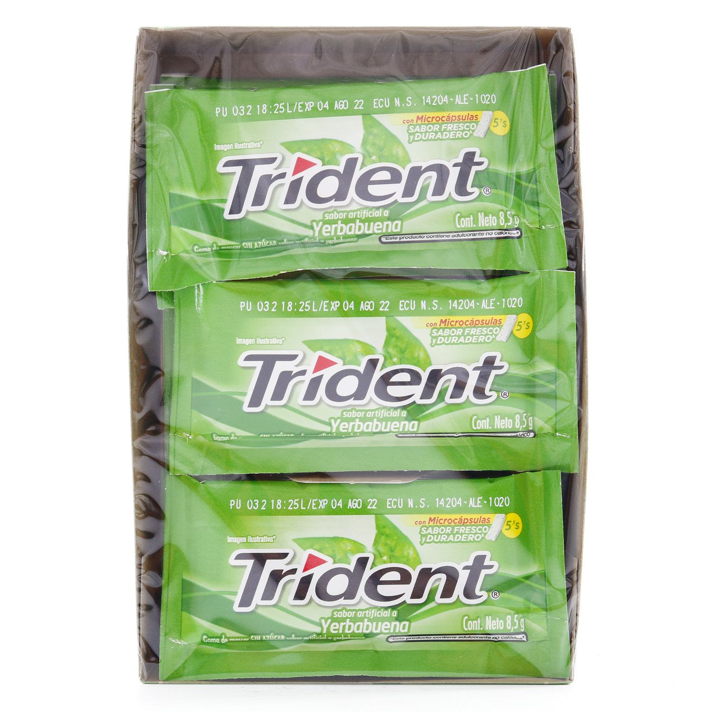 Goma De Mascar Trident Yerbabuena Sin Azúcar Caja X 18 Uds.