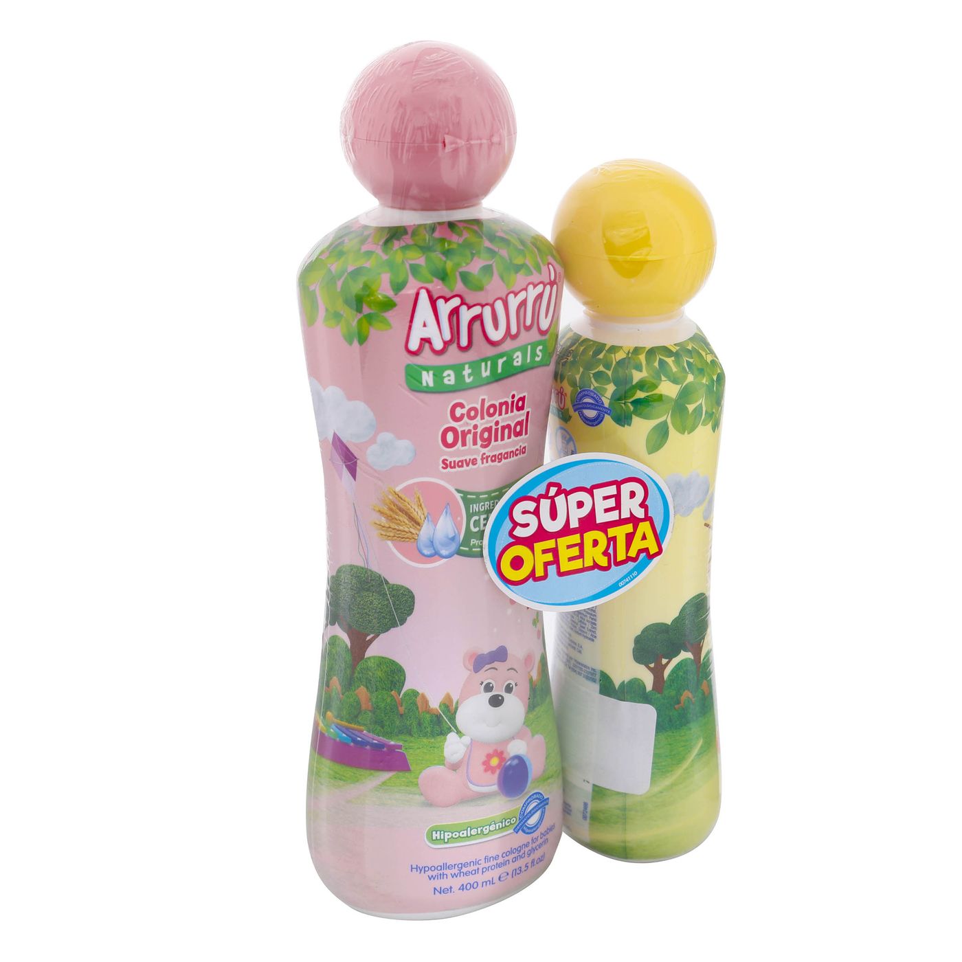Colonia Original Arrurrú Naturals Rosa Frasco x 400 mL + Crema Humectante Arrurrú Frasco x 220 mL Super Oferta.