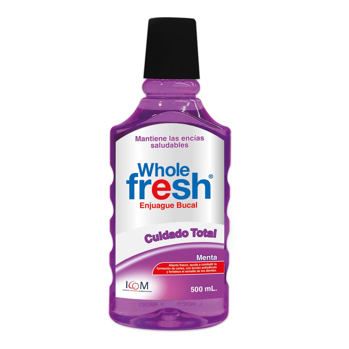 Enjuague Bucal Icom Whole Fresh Cuidado Total Frasco X 500 Ml.