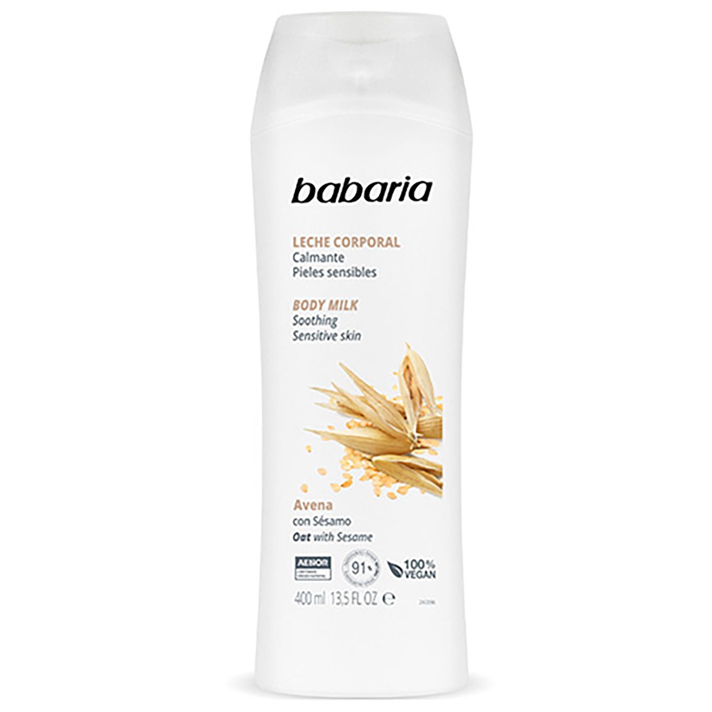 Leche Corporal Babaria Calmante Pieles Sensibles Avena Frasco X 400 Ml.