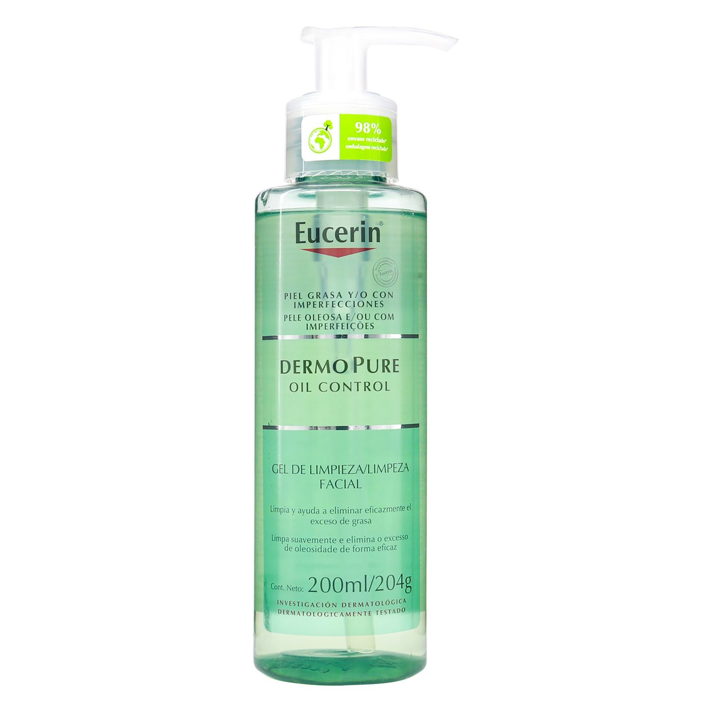 Gel Limpiador Facial Eucerin Dermopure Oil Control Frasco X 200 Ml.