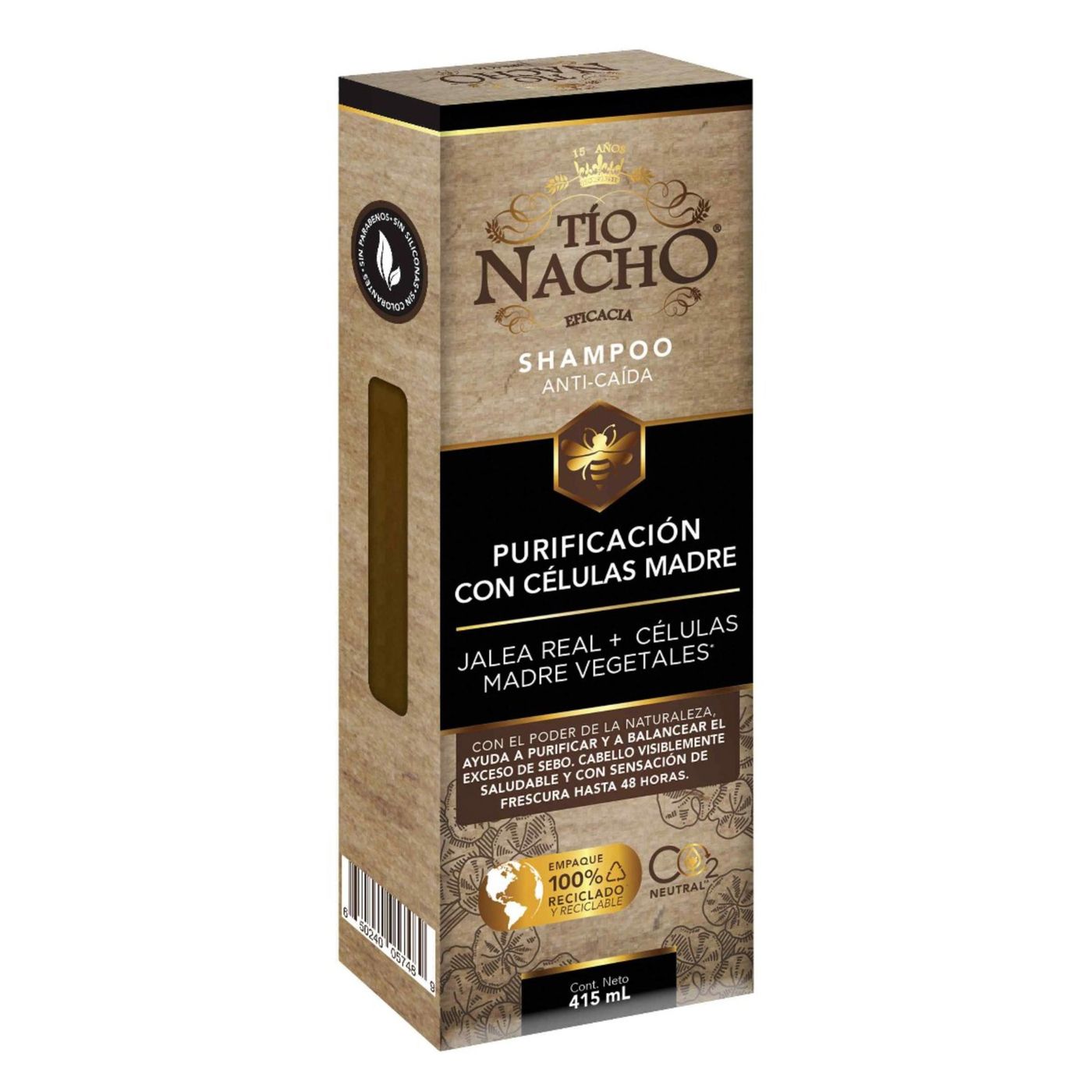 Shampoo Tío Purificación con Células Madres Frasco x 415 mL.