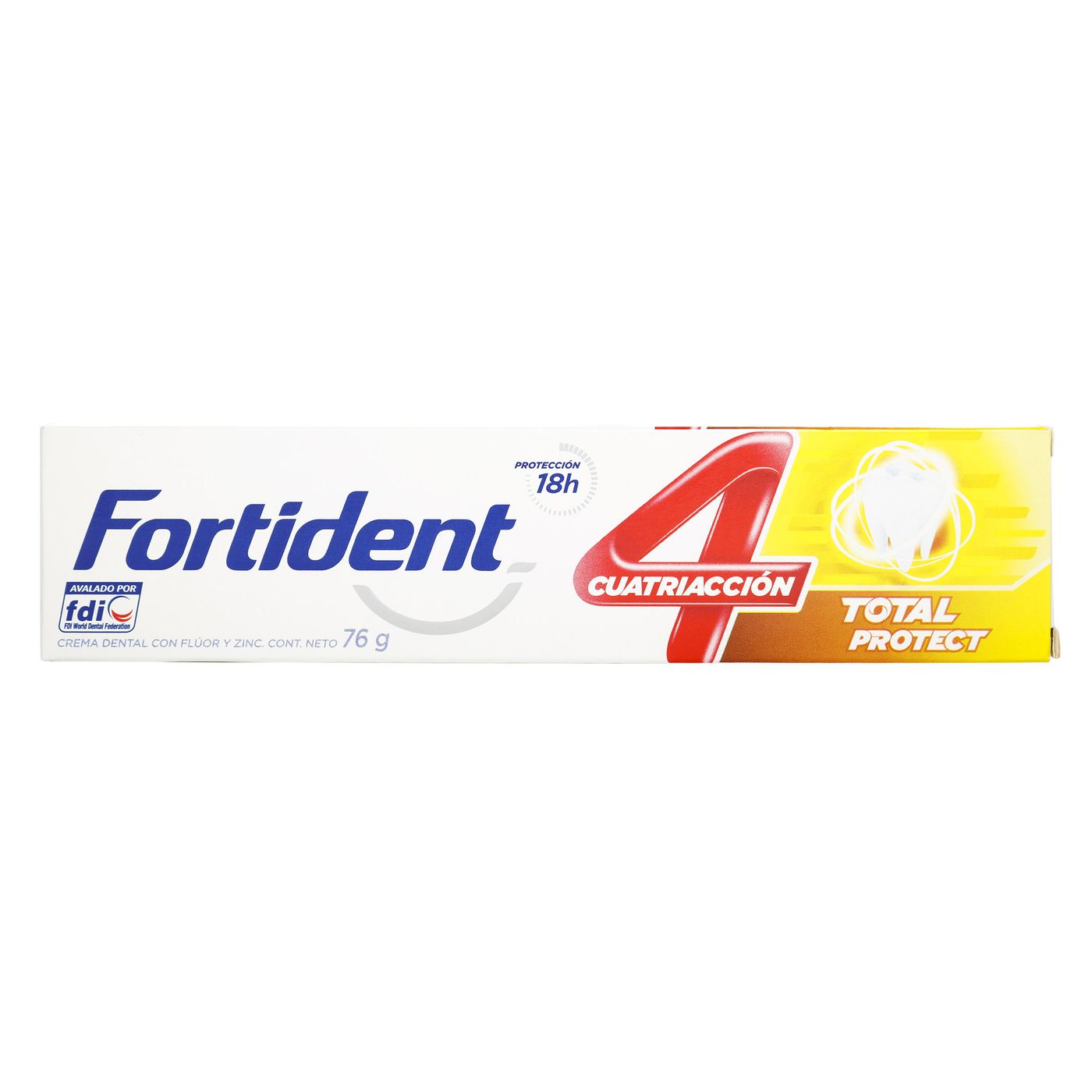 Crema Dental Fortident Cuatriacción Total Protect Tubo x 76 g.