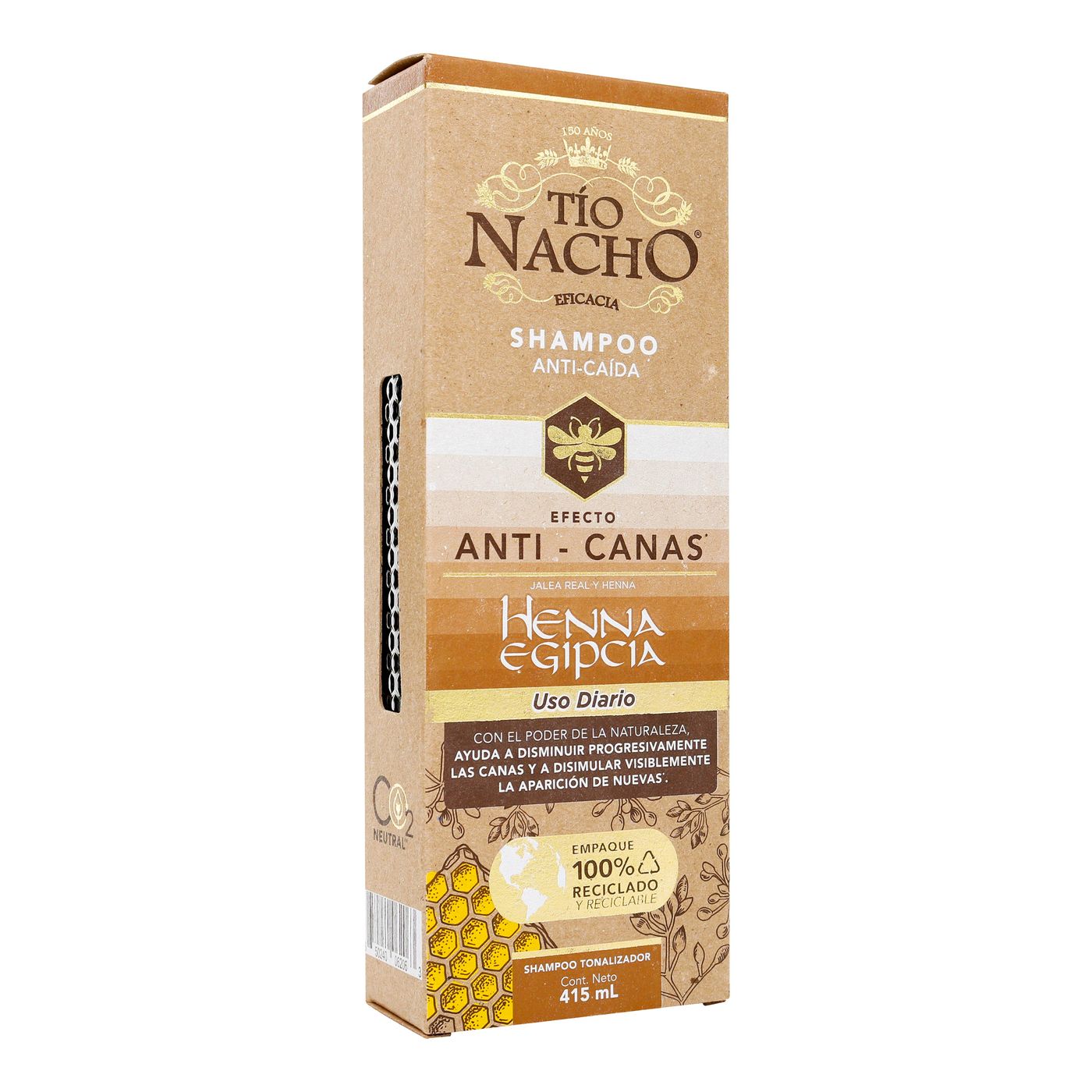 Shampoo Anti-Canas Henna Egipcia Tío Nacho Frasco x 415 mL