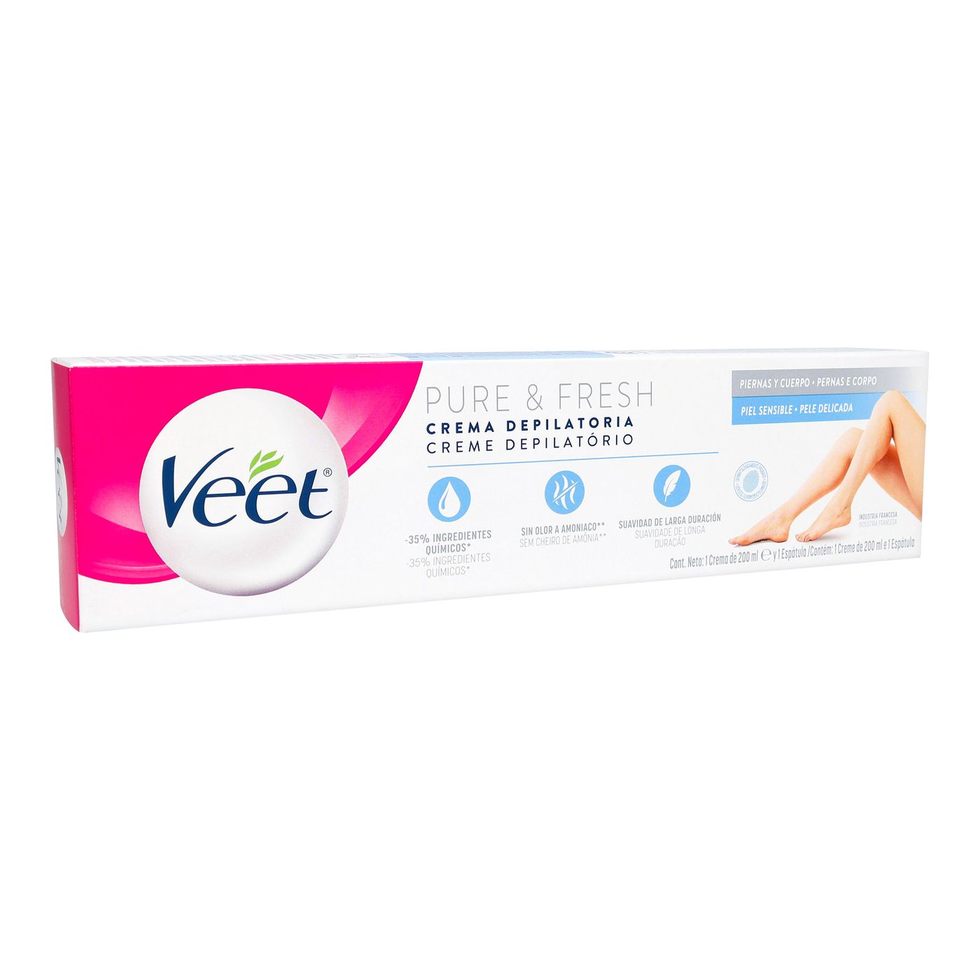 Crema Depilatoria Pure And Fresh Piel Sensible Veet Tubo x 200 mL