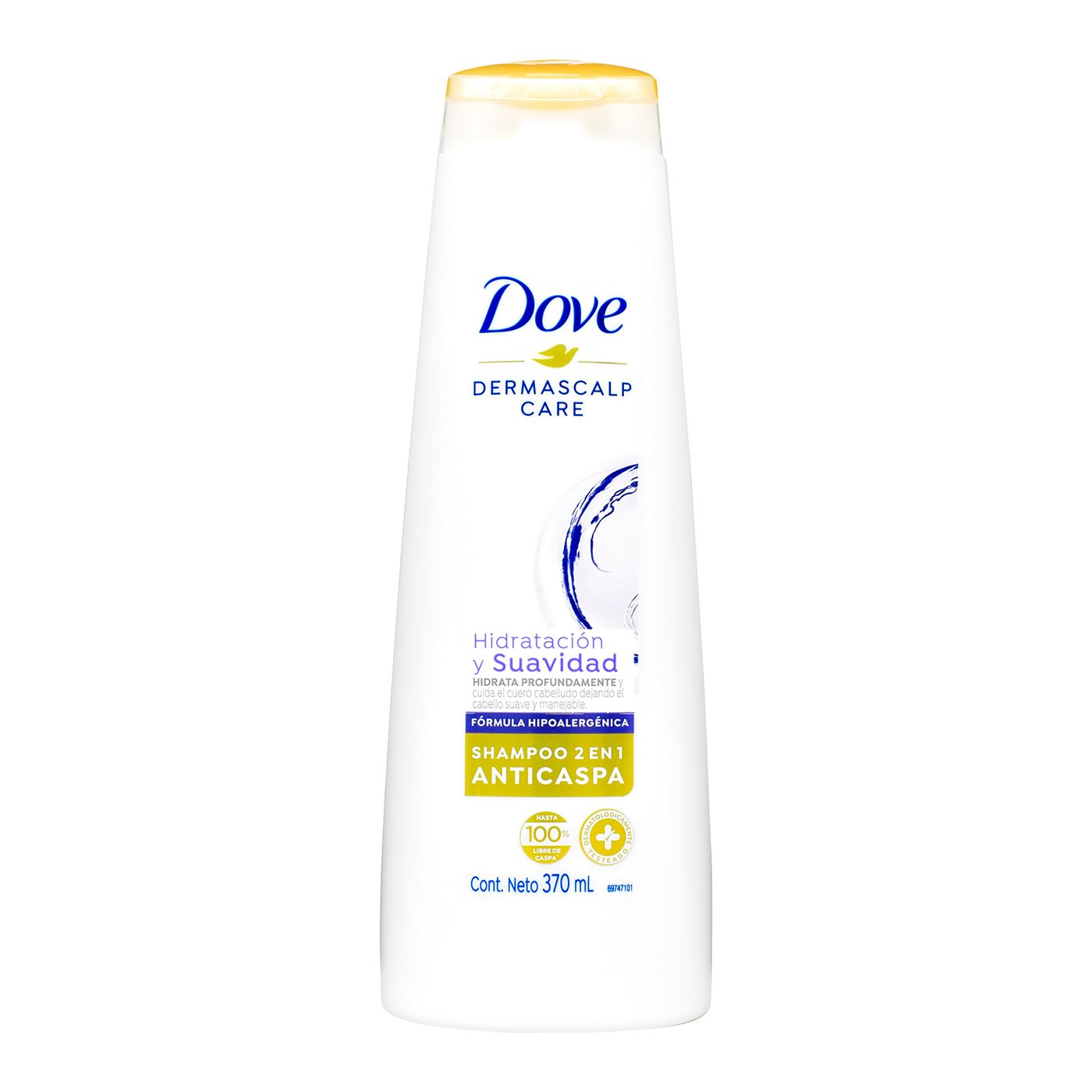 Shampoo Dove Anticaspa Hidratación y Suavidad Frasco x 370 mL