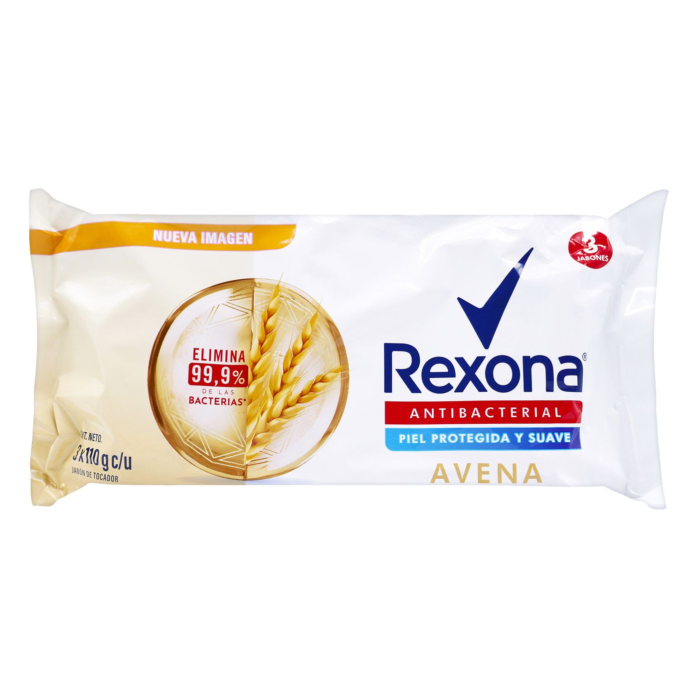 Jabón de Tocador Rexona Antibacterial de Avena x 110 g Paquete x 3 uds