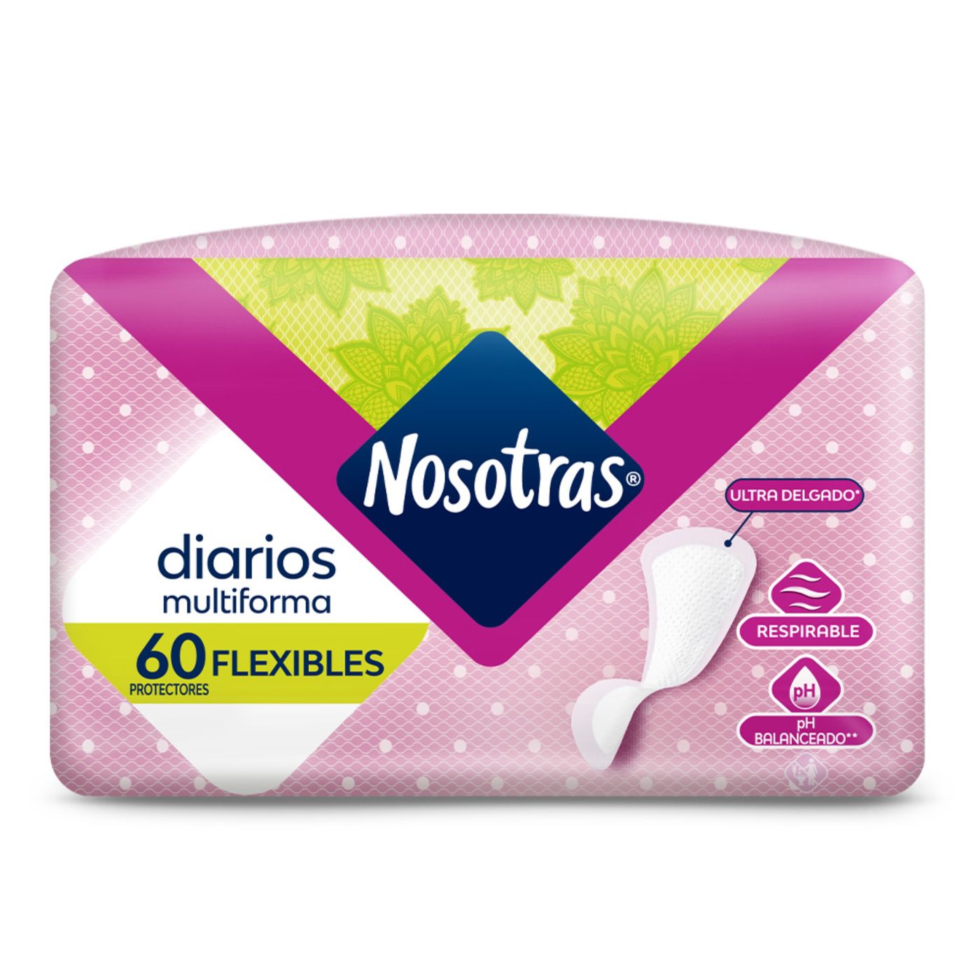 Protector Nosotras Diarios Multiforma Flexibles Paquete x 60 uds
