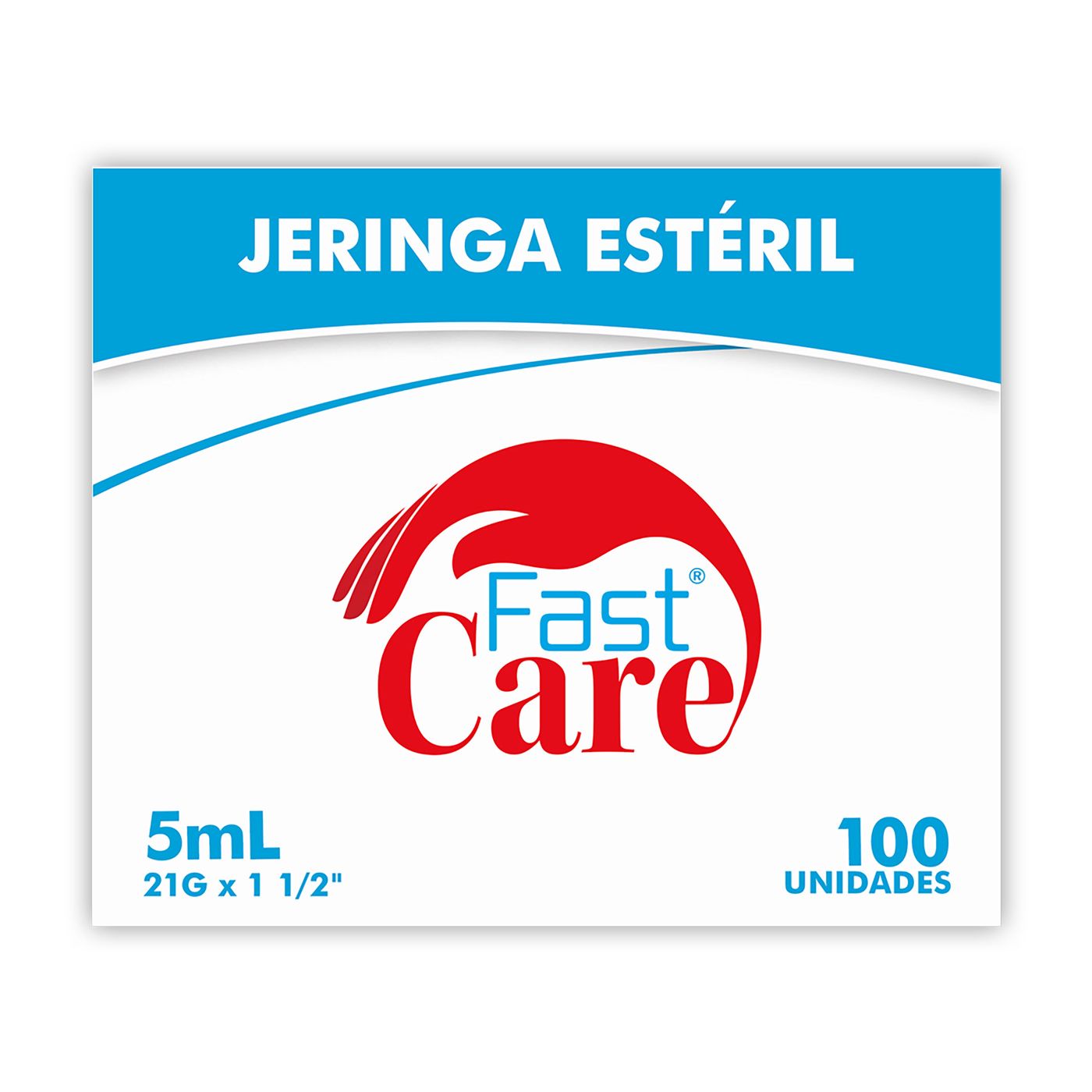Jeringa Estéril 5mL 21G x 1 1/2 Fast Care Caja x 100 Unds
