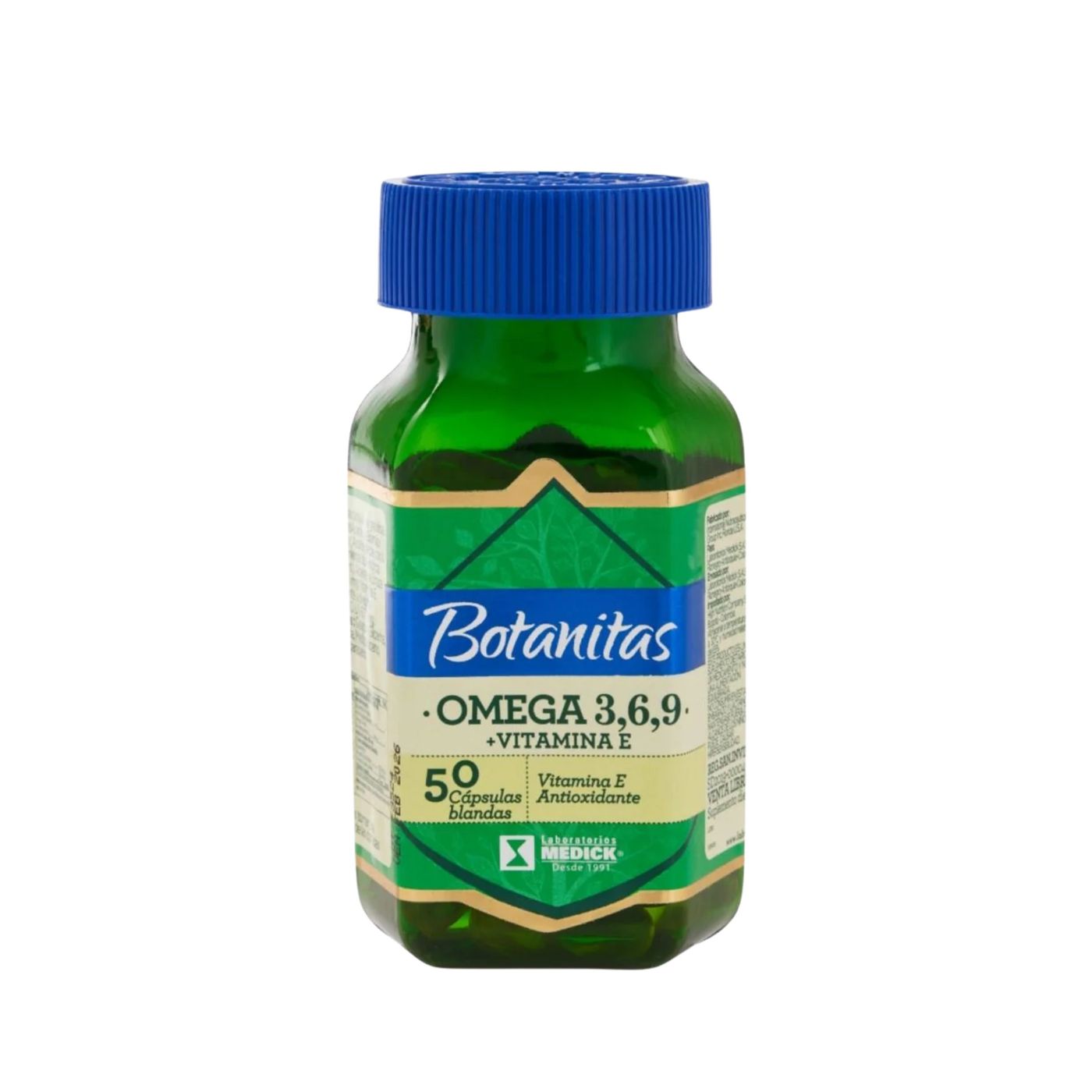 Omega 3 6 9 + Vitamina E Botanitas Lab. Medick Frasco x 50 Cápsulas