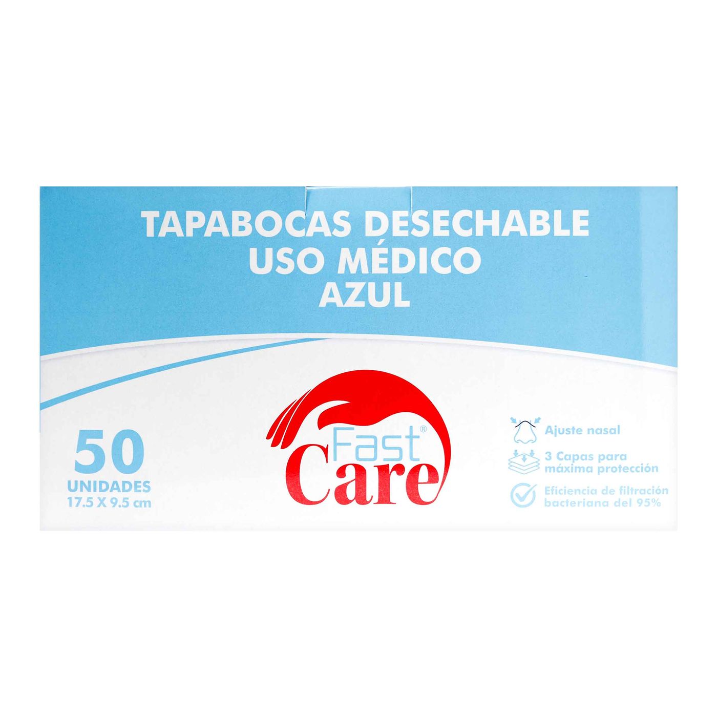 Tapabocas Azul Fast Care Caja x 50 Uds