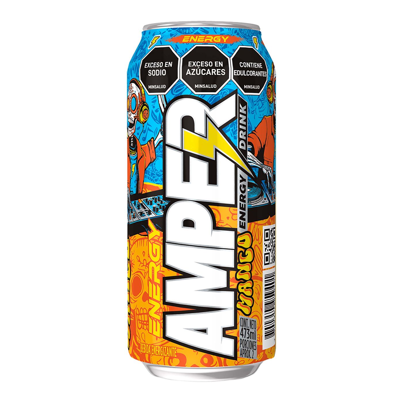 Bebida Energética Sabor Mango 473mL Amper Paquete x 6 Unds